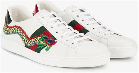 gucci sneakers dragon emroidered|Gucci ace dragon sneakers.